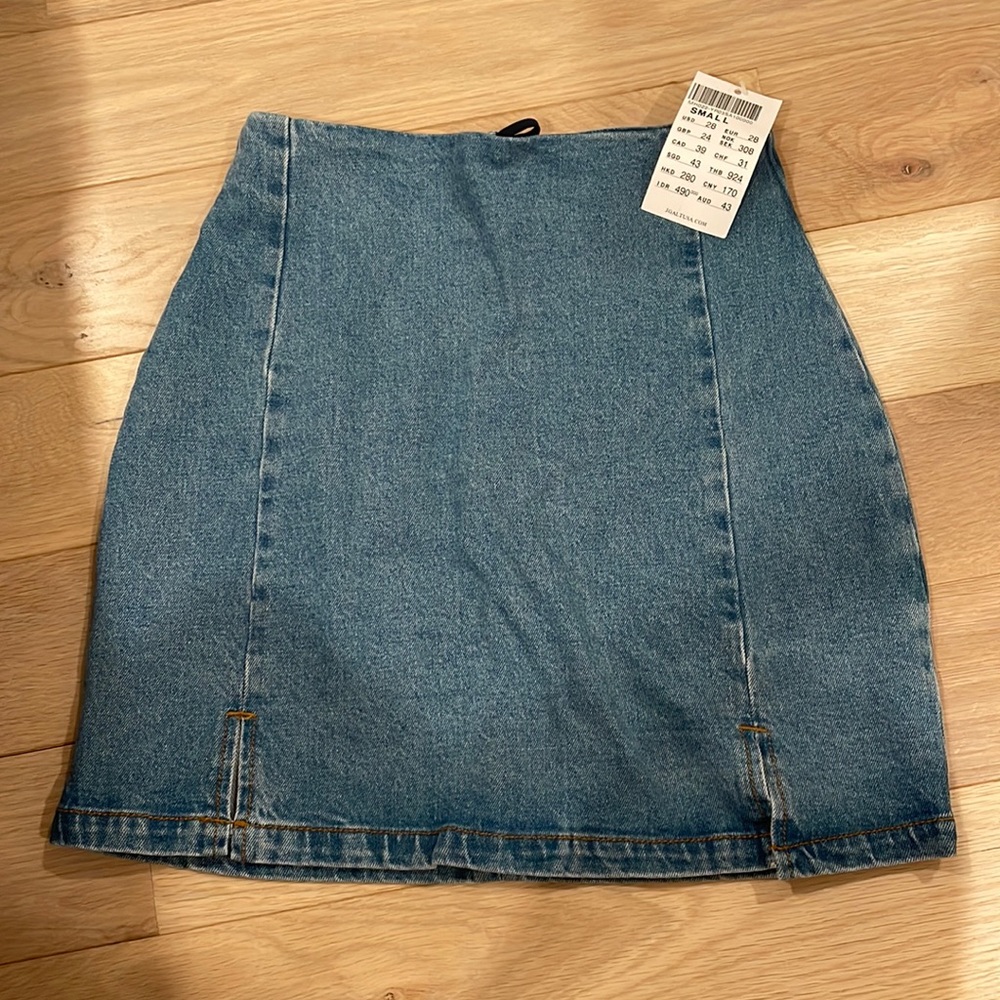Brandy Meville mini denim skirt NWT